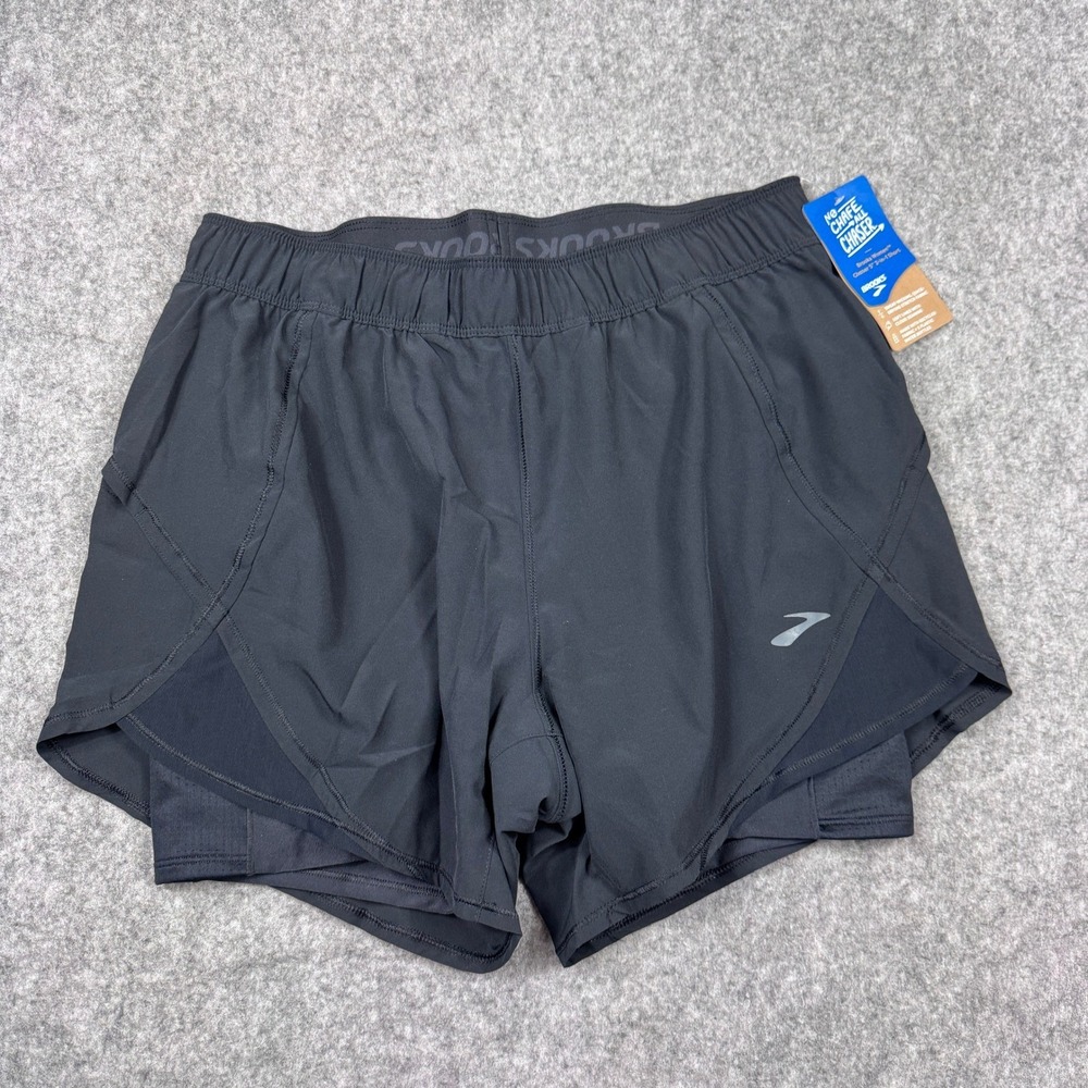 Brooks Chaser 5 Inch 2 in 1 Running Shorts Women Size Medium Black NEW